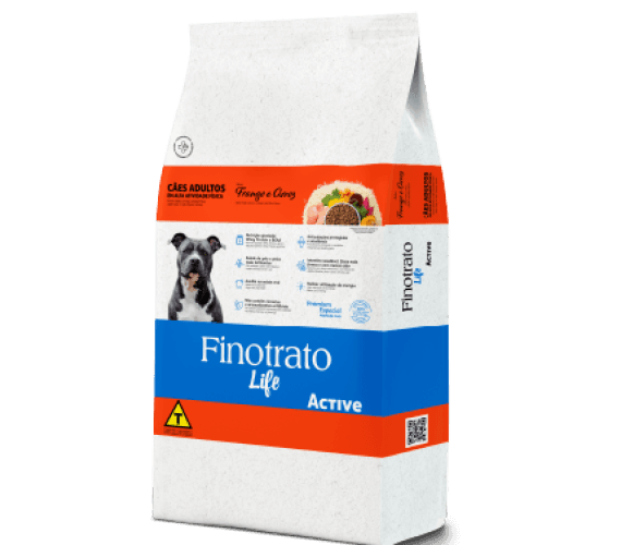 Ração Finotrato Life Active Frango e Arroz Cães Adultos 15kg