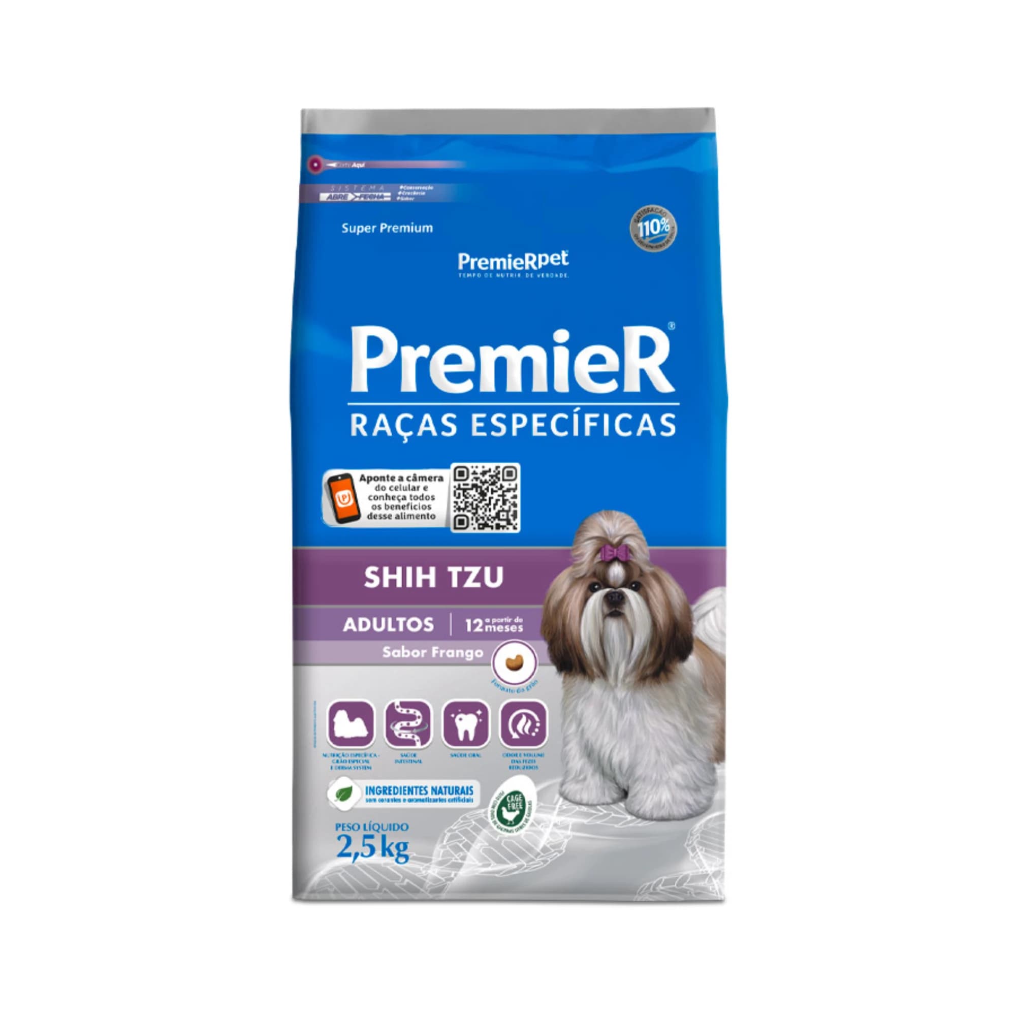 Ração Premier Shih Tzu Adultos 2,5kg, caixa com 6