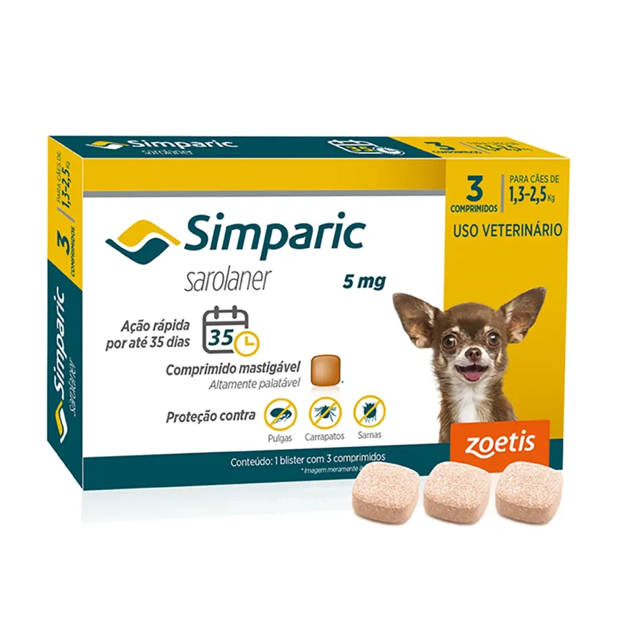 SIMPARIC 5MG 3COMP - 1,3 A 2,5KG