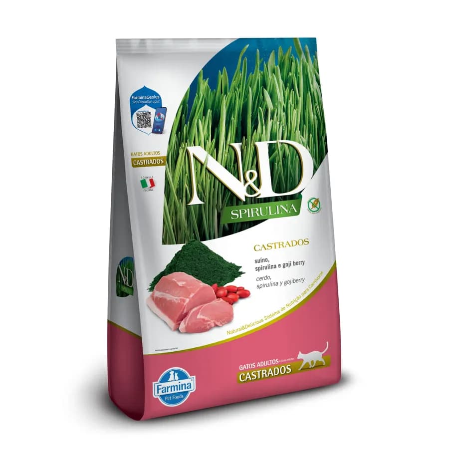 N&D SPIRULINA FEL ADULT CAST SUINO 7KG