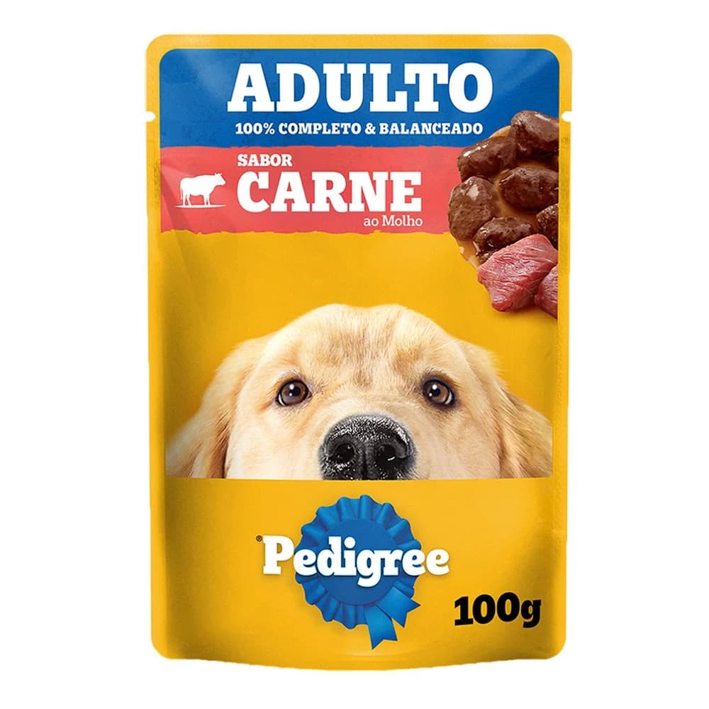 Ração Úmida Pedigree Sachê Cães Adultos Carne ao Molho 100g