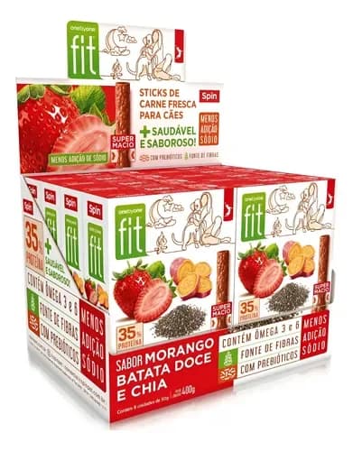 STICK FIT SPIN PET - 50G - MORANGO DISPLAY C/8