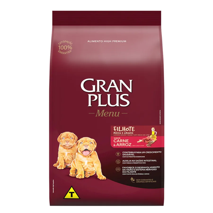 GRANPLUS FILH CAO MENU CARNE ARRROZ 20KG