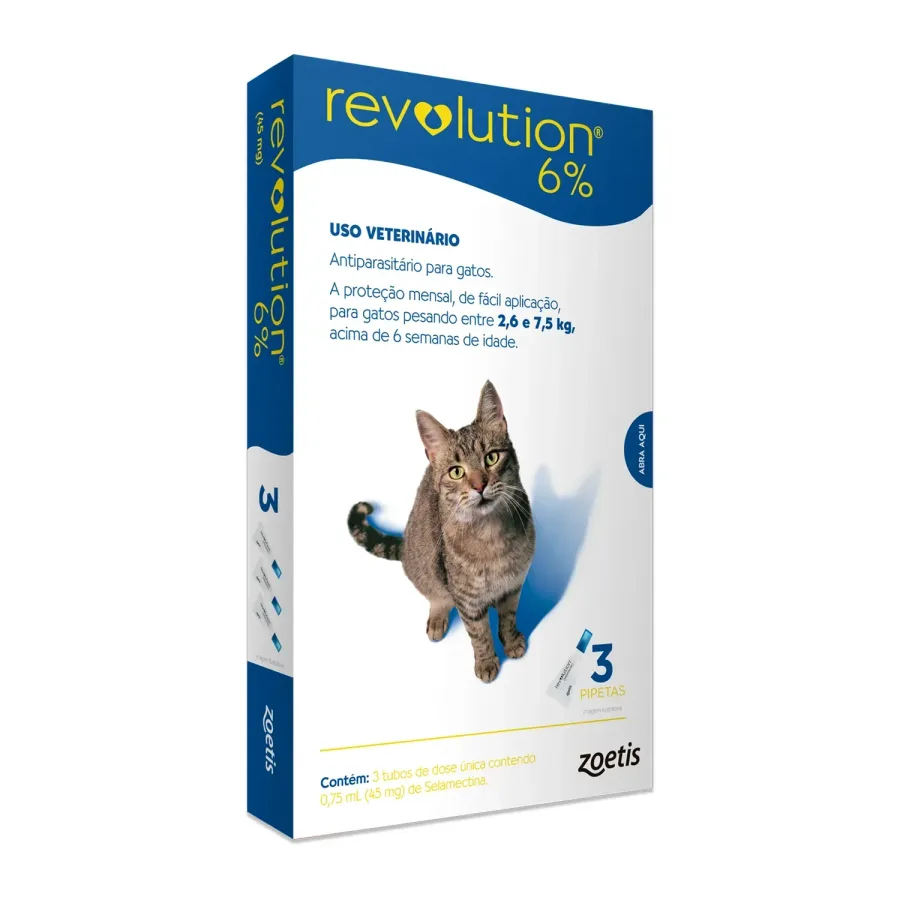 REVOLUTION 6% 3 PP 0,75ML 2,6 A 7,5 KG