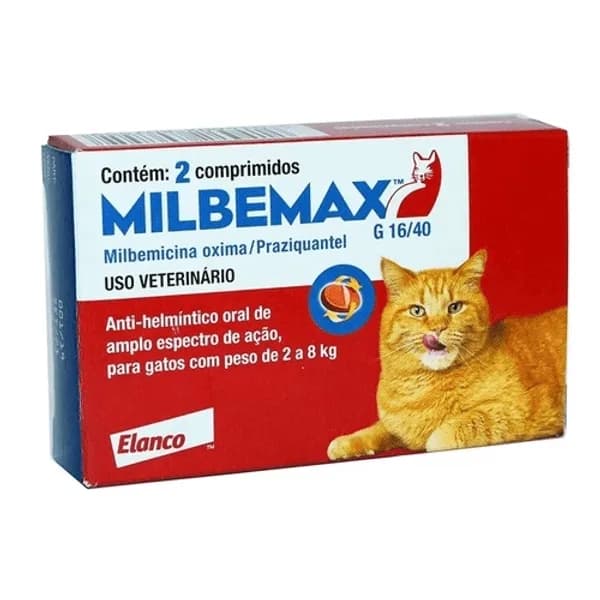 MILBEMAX FC 16/40 MG 2 CP (GATO 2A8KG)