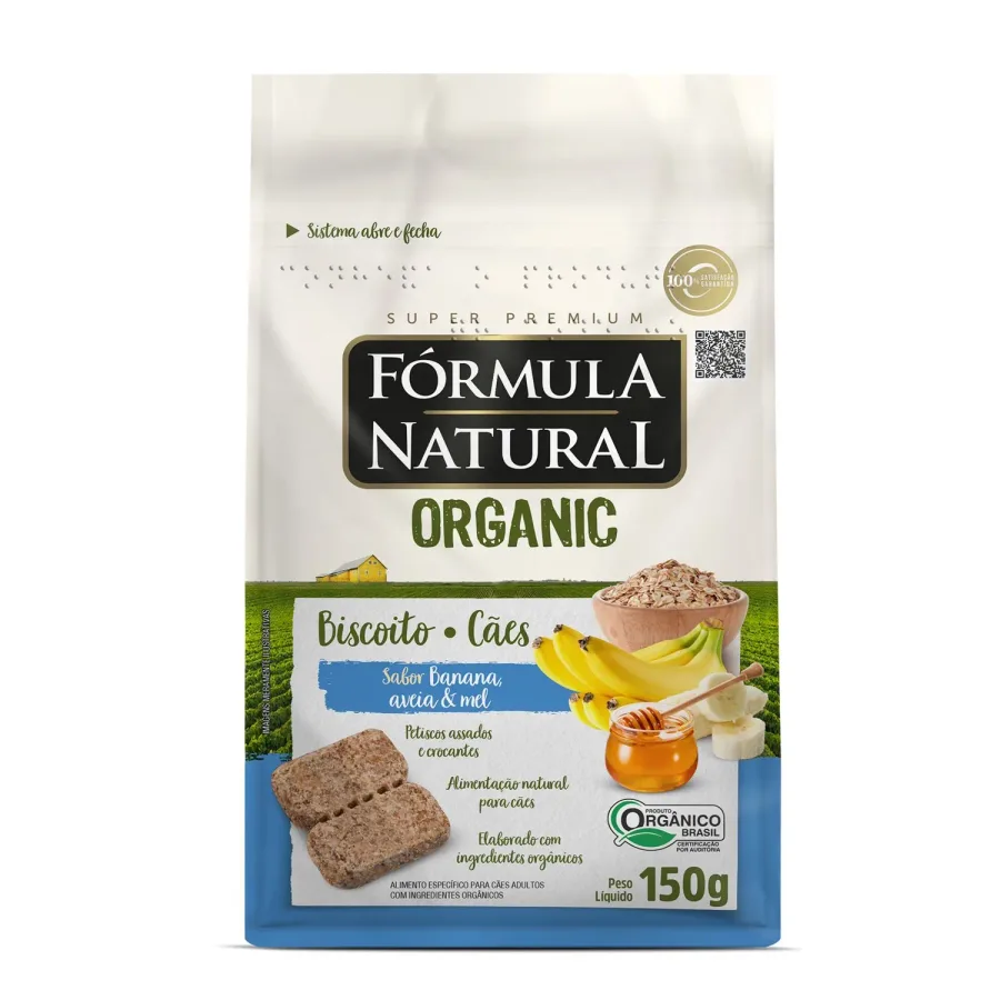 Fórmula Natural ORG BISC CAES AD BANANA 6X150G