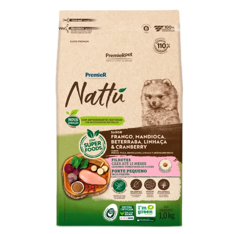 PREMIER NATTU CAES FIL RP MANDIO 1KG