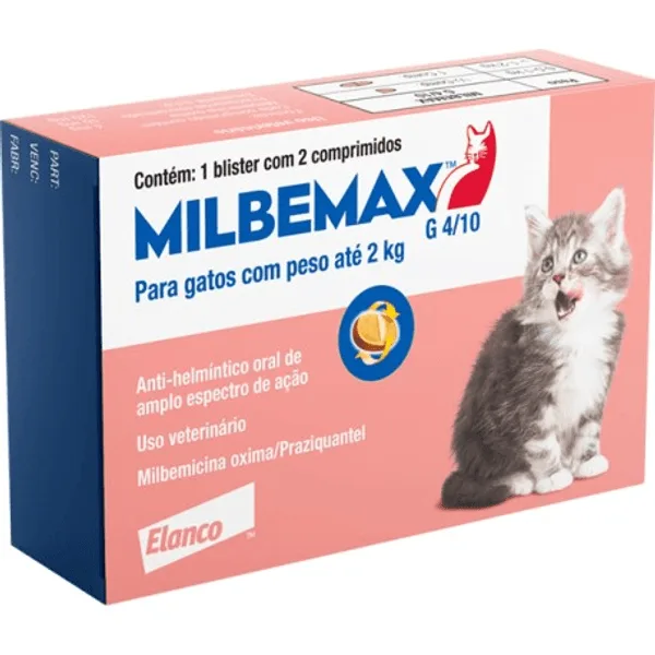 MILBEMAX G 4/10MG GATOS ATE 2KG